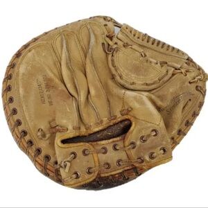 RAWLINGS Catcher Mitt Walker Cooper 10.5” RHT Leather Baseball Glove VTG 50s 60s